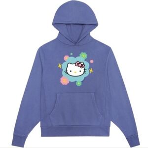 MEGA YACHT Hello Kitty blue kawaii‎ hoodie hooded sweatshirt L